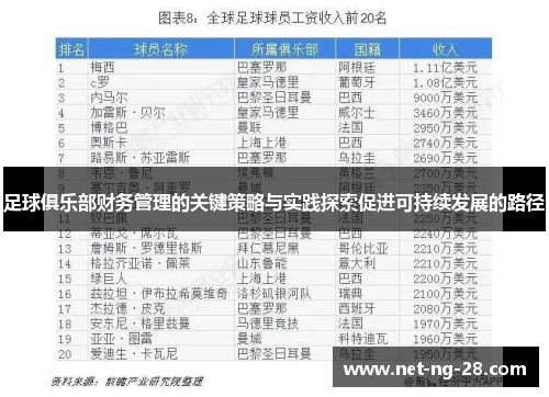 足球俱乐部财务管理的关键策略与实践探索促进可持续发展的路径